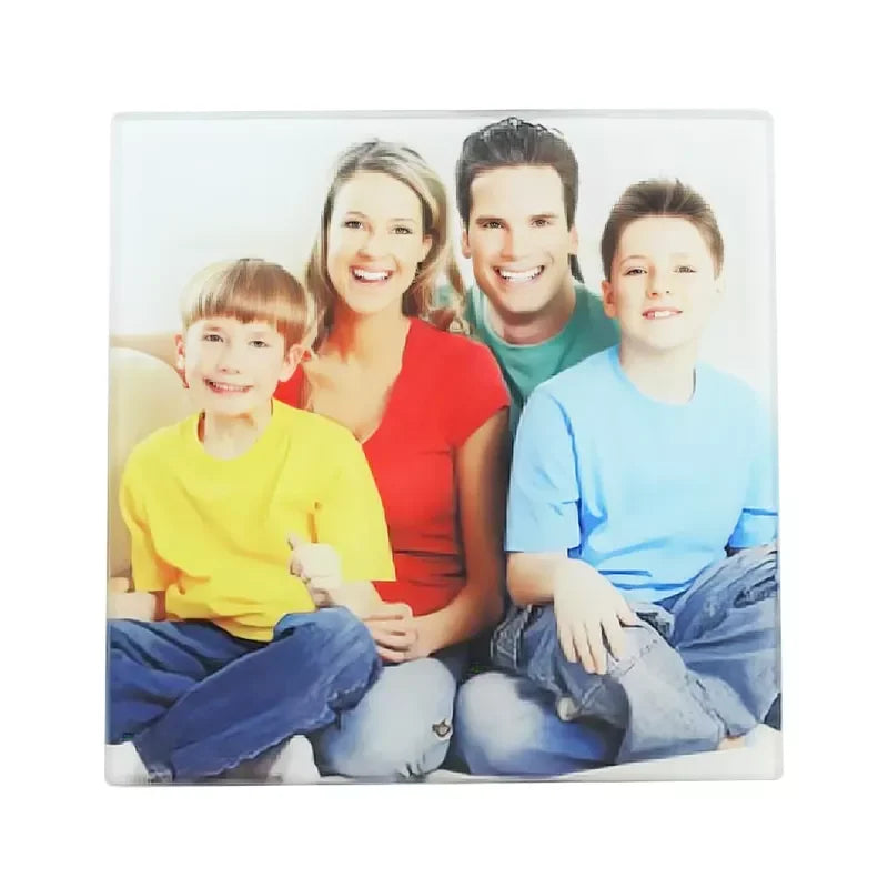 Qualisub Personalized 20x20cm/8x8inch Square Blank Tempered Smooth Glass Photo Frame Sublimation Glass Photo Frame Blanks