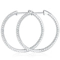 Factory Direct Sales Classic Unisex Hoop Earrings 925 Sterling Silver Rhodium Plated 30mm High-End GRA Certified Moissanite