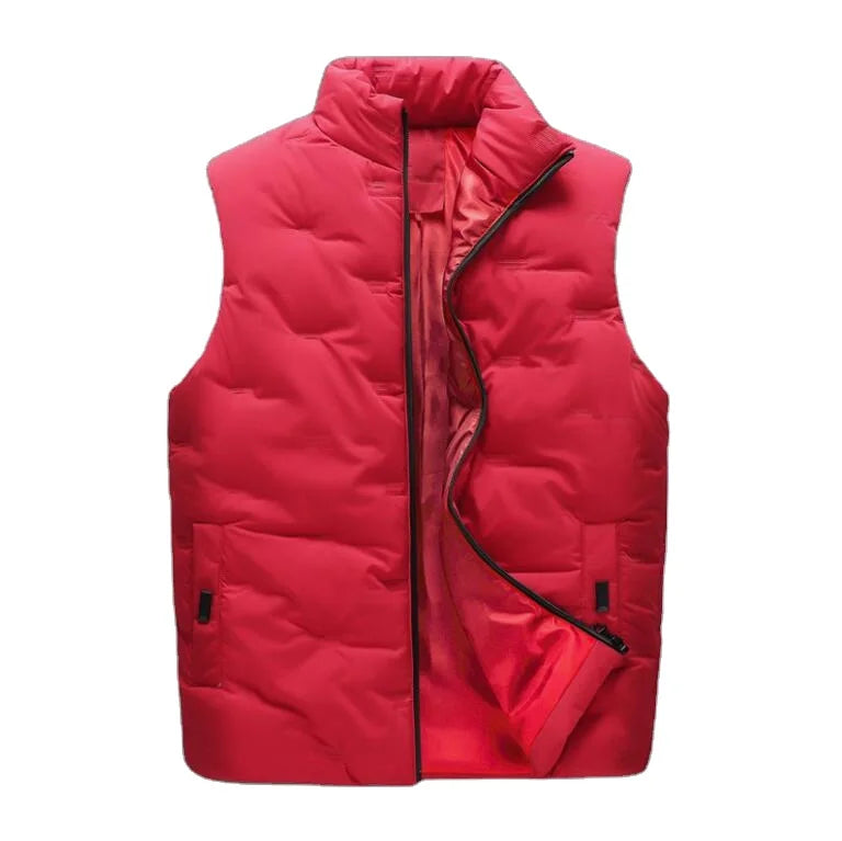 Men' Sleeveless Vest Jackets Winter Fashion Male Cotton Vest Coats Men Stand Collar Warm Waistcoats Clothing Plus Siz 5XL