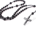 Wholesale Stone Crystal Catholic Rosary Beads Necklace Beaded Black Rosary Necklaces Jewelry for Women Men