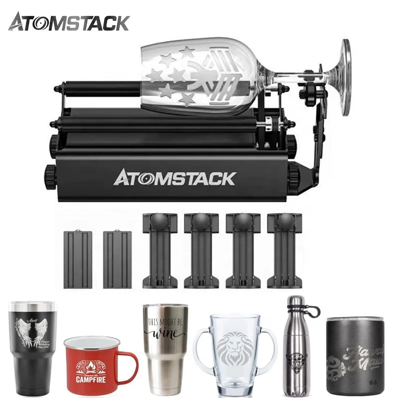ATOMSTACK R3 PRO 24W Laser Engraving Machine Module for Engraving Cans Lipsticks Cylindrical Objects