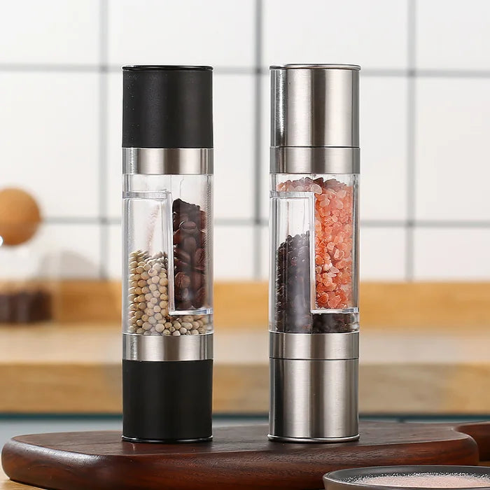 Kitchen 2 in 1 Adjustable Coarseness Manual Spice Mill Multifunctional Stainless Steel Salt Pepper Grinder Mills