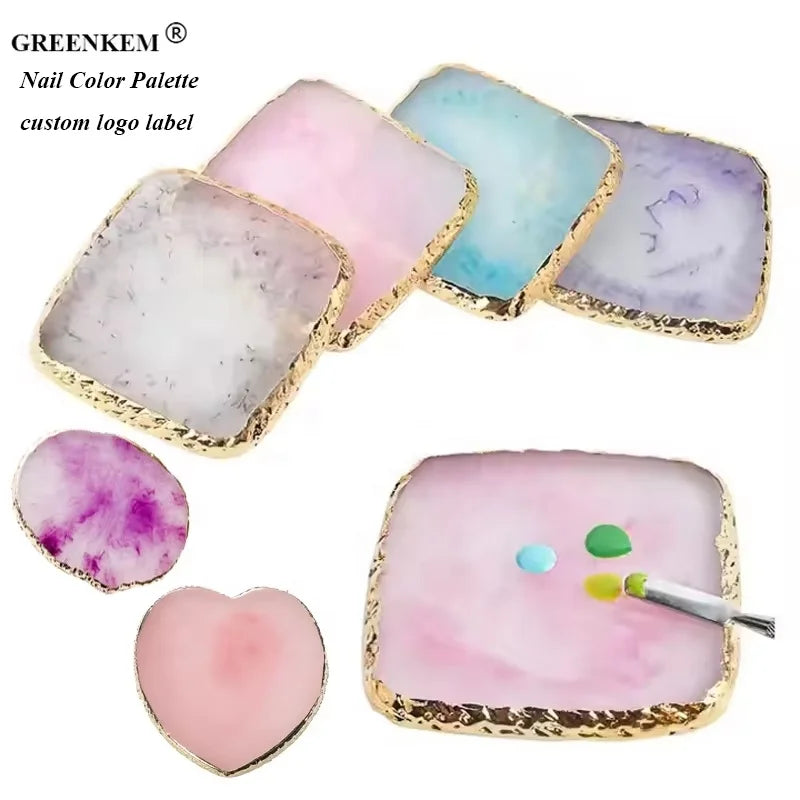 New Heart Star Nail Resin Palette Square and Round Color Palette Nail Painting Color Display Board Tool Nail Palette