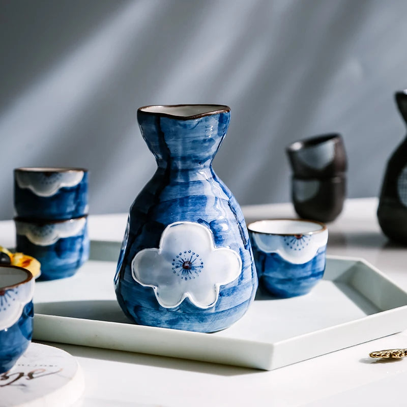 Hot Sale Custom Japanese High Performance Personalized Bottles 50ml Blue Ceramic Sake Cup