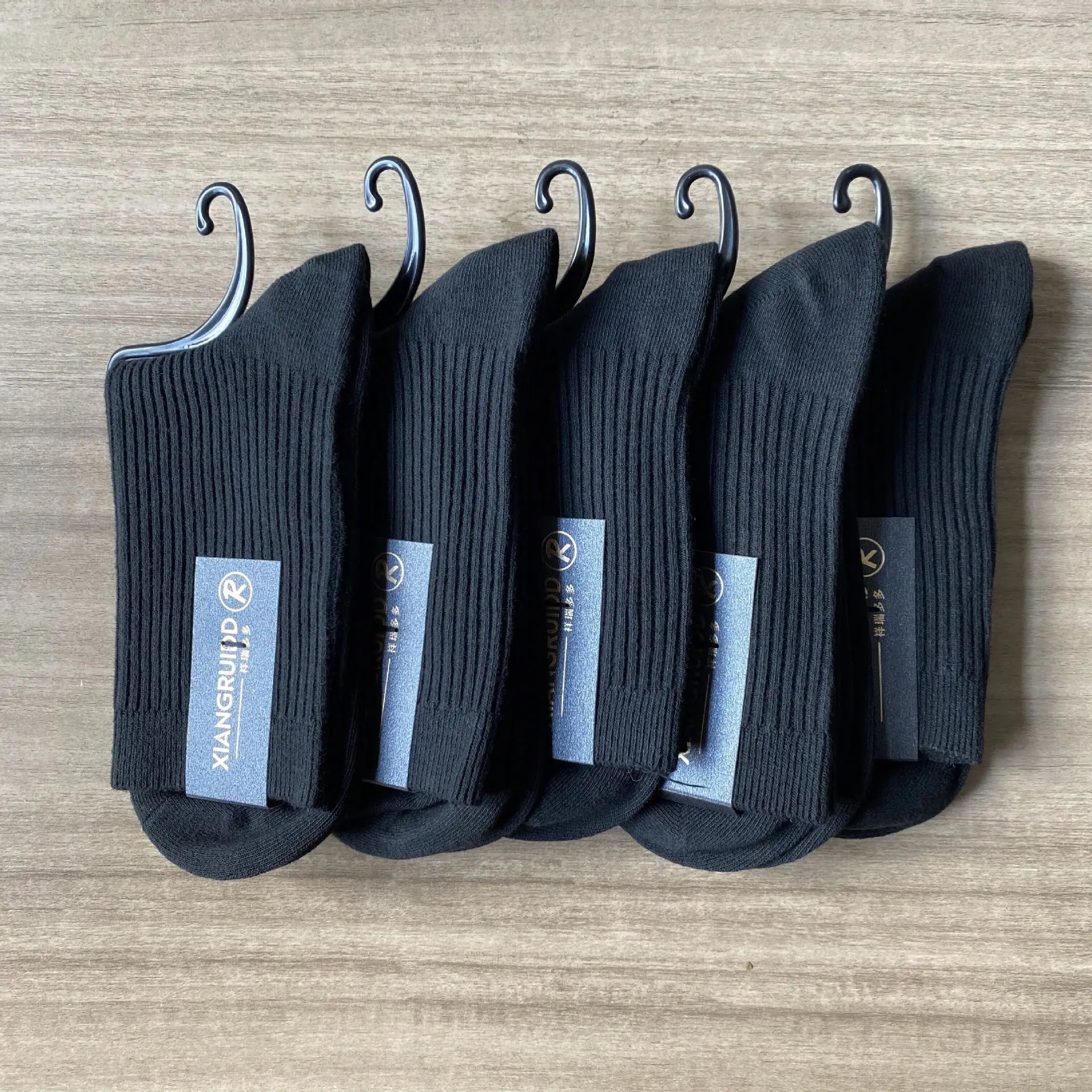 JINGWEN Double-needle Pure Cotton Breathable Men Business Socks