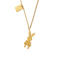 Fashion Jewelry Animal Style 18K Gold Plated Stainless Steel Link Chain Cute Robot Rabbit Pendant Necklace for Party & Wedding