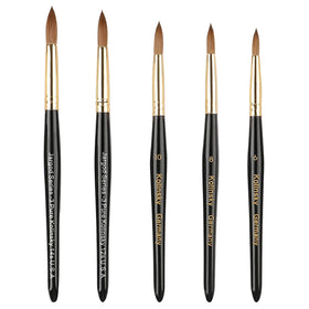 2025 Professional Nail Art Brush Crimped Ferrule Oval Hair Black Wood Handle 100% Pure Kolinsky Sable Hair