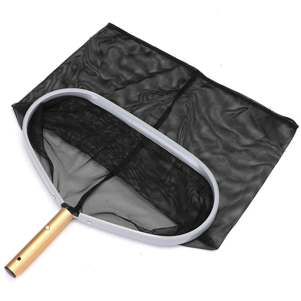 Heavy Duty Black Swimming Pool Leaf Net Skimmer Rake Aluminum & ABS Material with Deep Bag & Fine Mesh for Pool Spa Fountain