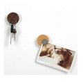 Self Adhesive Tape Solid Wood Modern Magnetic Key Holder for Wall Mount Brown Eco-Friendly Diameter 40mm