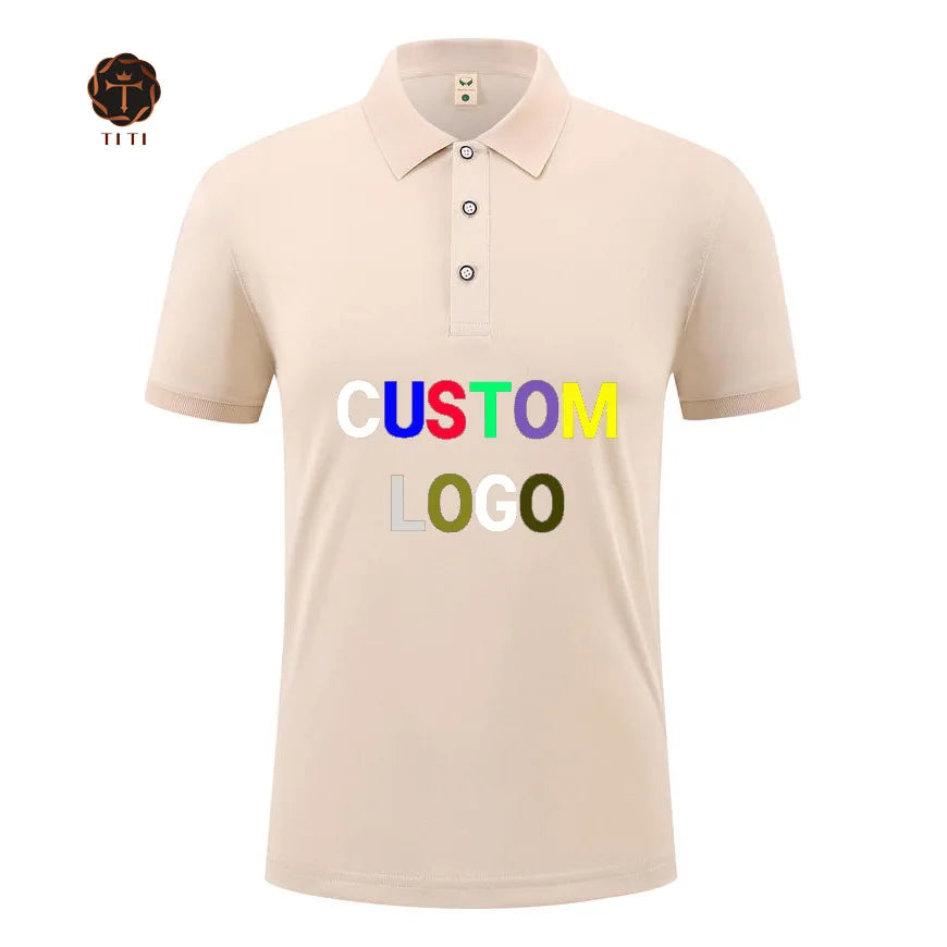 Custom Men's Summer Golf Polo T-Shirt Breathable and Soft Jersey Fabric with Printing Embroidery Logo