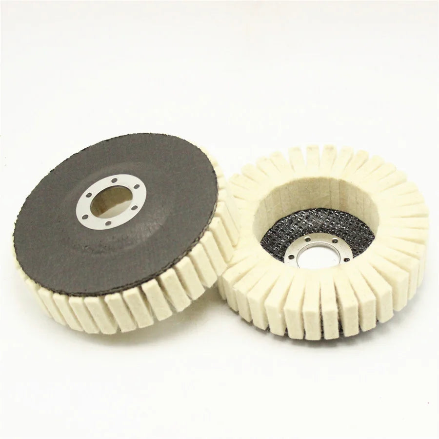 Round 4 1/2inch 125mm Wood Sanding Abrasive Cloth Wool Felt Flap Disc with High Density Fiberglass Backing for Polishing OEM