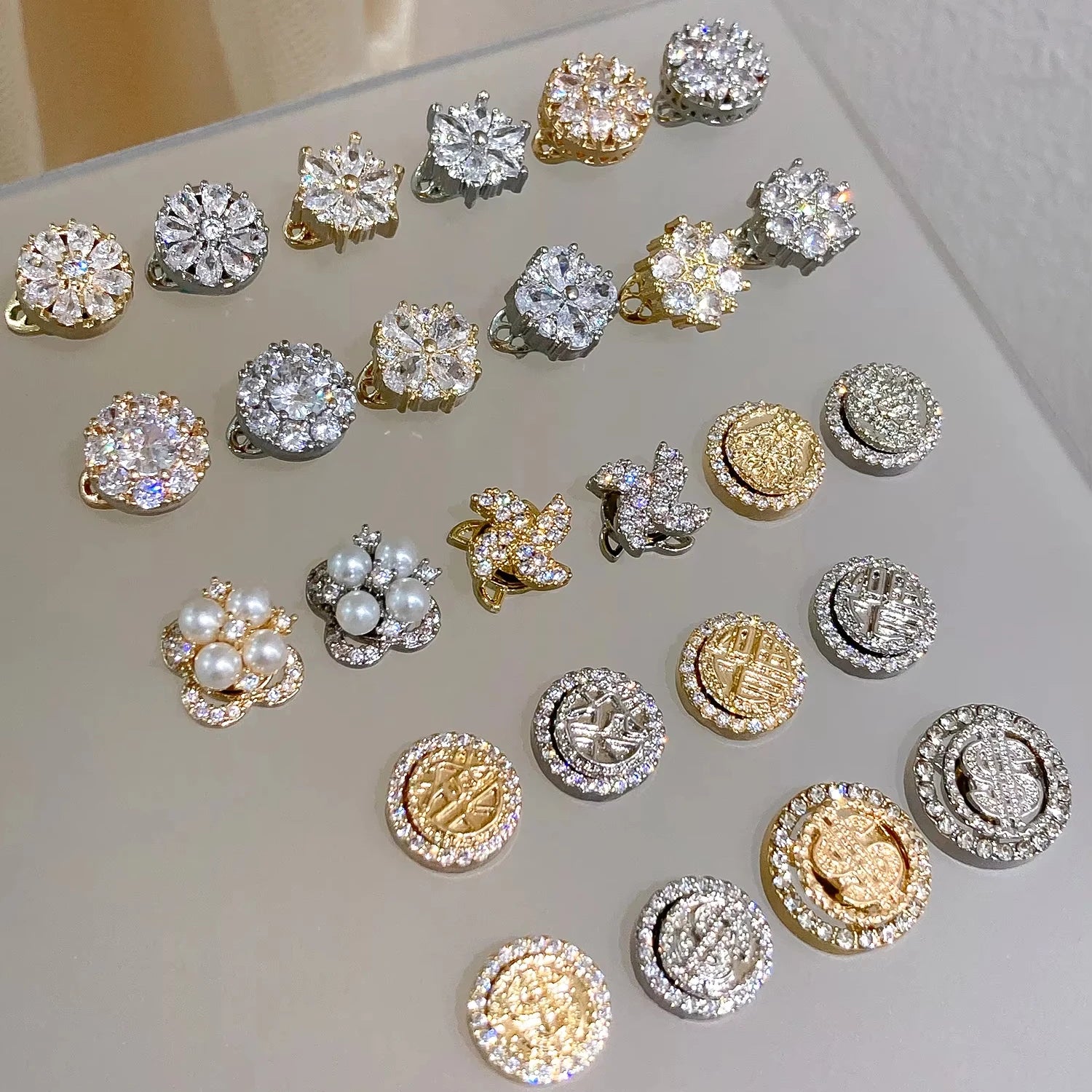 Nail Accessories Zircon Metal Diamond Snowflake Fortune High Speed Rotating New Year Transport Bead Nail Accessories