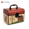 Personalized Luxury Custom Treasure Recyclable  Keepsake Cardboard Suitcase Chest Gift Box Storage Packaging With Metal Lock Key