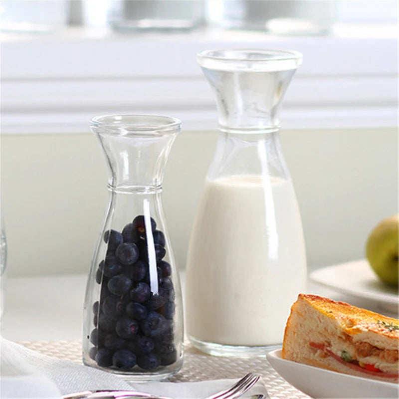 Wholesale 350ml 500ml 1000ml Glass Water Bottle Carafe Pitcher for Juice Beverage Fruit Cold Brew Tea