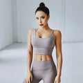 Wholesale OEM/ODM Plus Size Women's Seamless Workout Yoga Clothes Set Solid Pattern Fitness Leggings and Bra Sports Factory