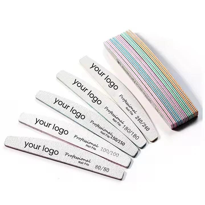 Emery Board Nails Custom Manicure 80/100 Mini Korea Professional Nail Files All Shapes zebra