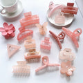 MIO Spring Summer pink Hair Jaw Clip Jelly clear Geometric Claw Clip Hair Large Medium Size Hair Clamp Clip for Lady