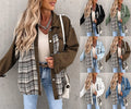 Autumn and Winter Denim Jacket Long Sleeve Plaid Button-down Shirt Jackets for Women 2023
