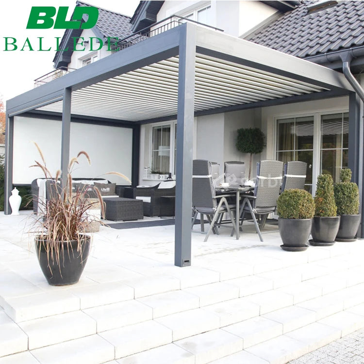 Easily Assembled Motorised Garden Aluminum Pergola Cover Design for Swimming Pool
