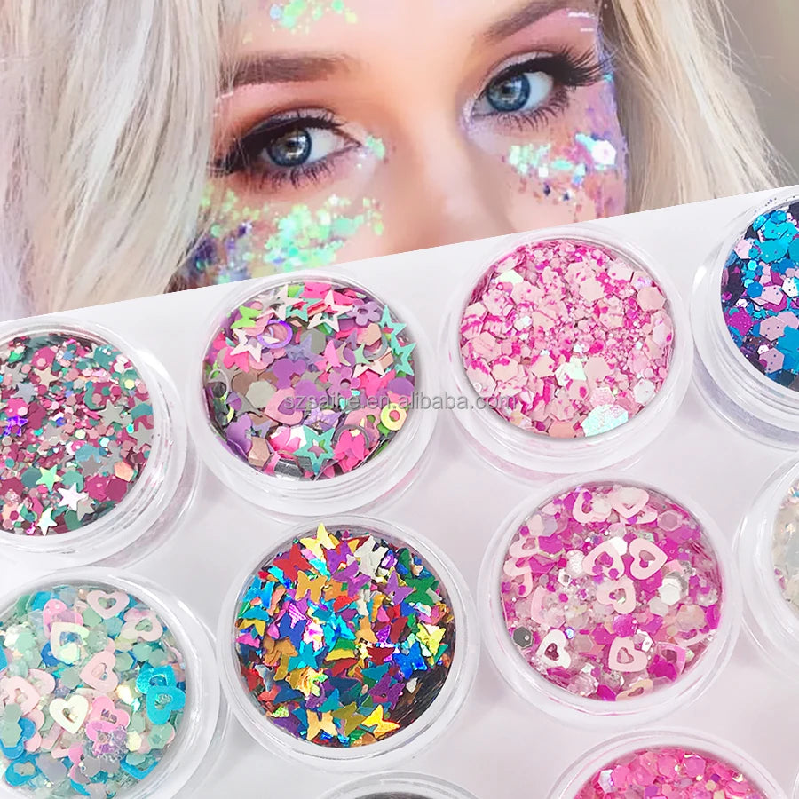 2024 New Arrivals Biodegradable Cosmetic Grade Extra Fine Glitter Confetti Matte Chunky Glitter