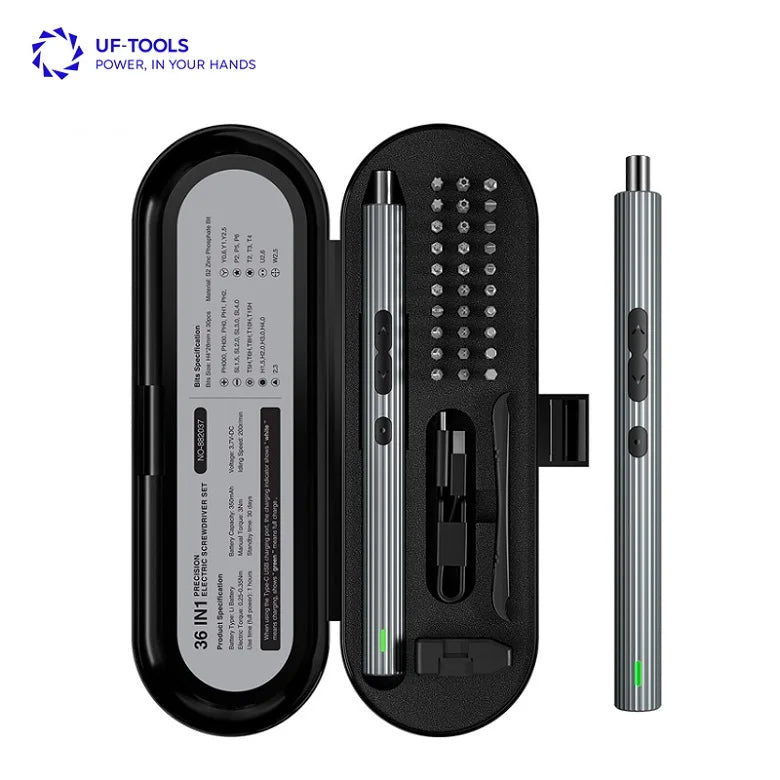 UFTOOLS 36 in 1 Electric Power Screwdriver Set Mini Cordless Battery Powered for Home DIY Repair Cellphones Cameras Laptops