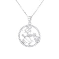 Ocean Series Lustrous and Excellent Sterling 925 Silver  Flower Shape Double Turtle Pendant Necklace