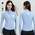 High Quality Women's Quick Dry Zipper Yoga Jackets Long-Sleeved Custom Skin Friendly Windproof Running Workout Gym Jacket