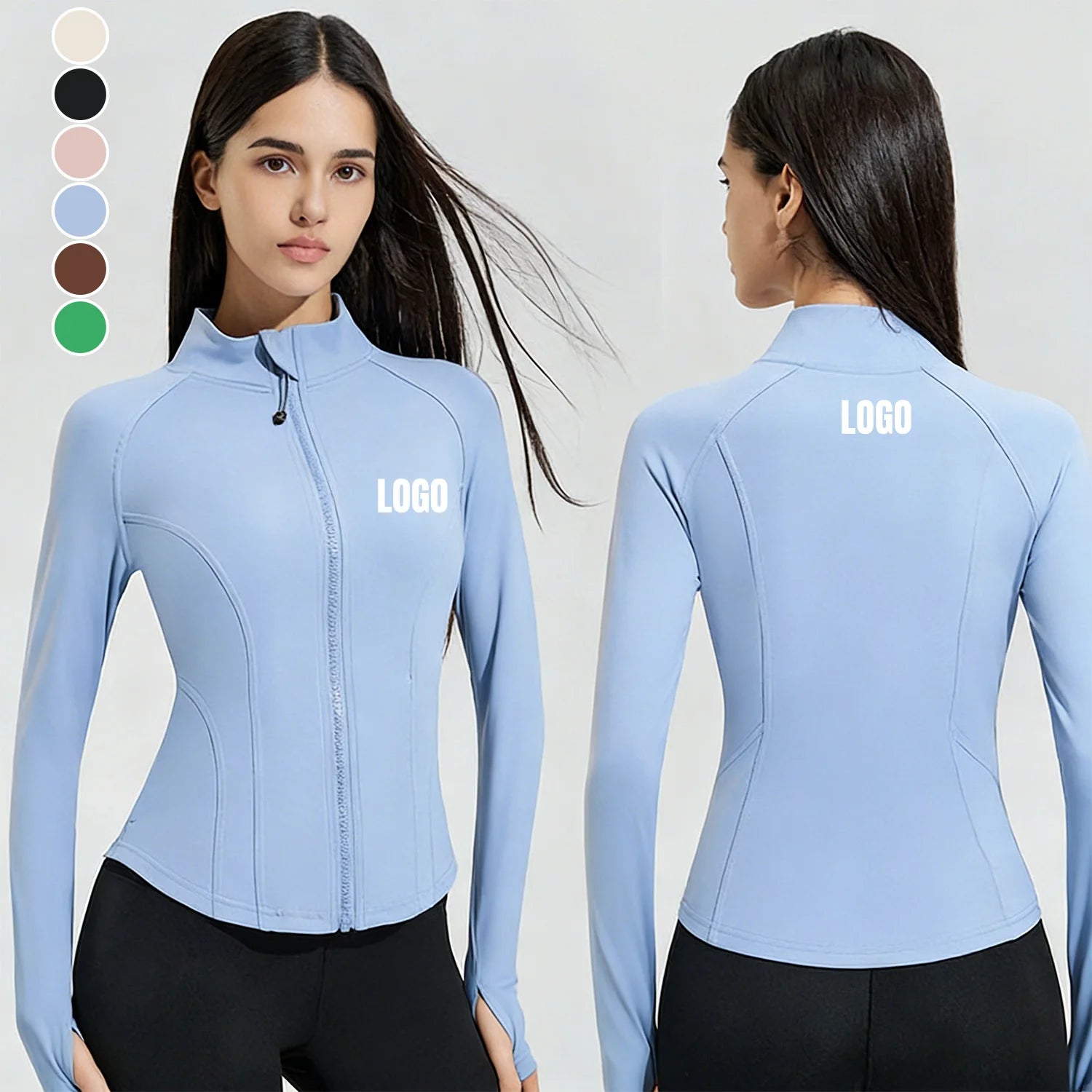 High Quality Women's Quick Dry Zipper Yoga Jackets Long-Sleeved Custom Skin Friendly Windproof Running Workout Gym Jacket