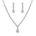 Weiman Top Quality 3A Cubic Zirconia Water Drop CZ Necklace and Drop Earring Bridal Wedding Jewelry Sets