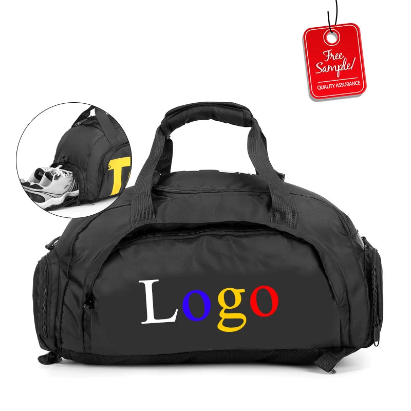 Wholesale Fashion Custom Logo Duffel Bag with Shoe Compartment Eco Friendly Outdoor Gym Sport Travel Duffle Bag Backpack