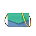 Wholesale Custom Logo RFID  Women Genuine Leather Envelope Bag Colour Block Fashion Trend Crossbody Bags Ladies Shoulder Bags