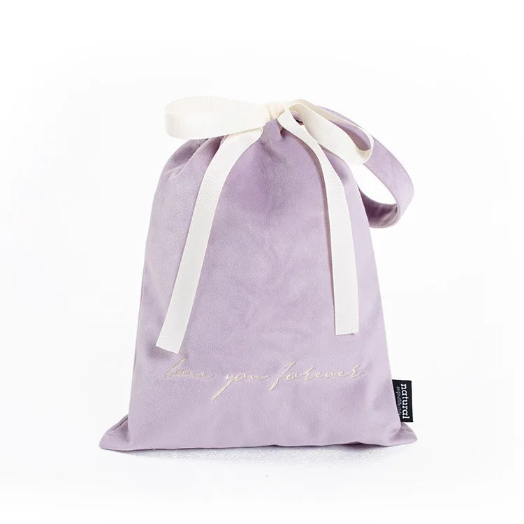 Eco-Friendly Velvet Drawstring Bag Drawstring Makeup Bag With Embroidery Logo