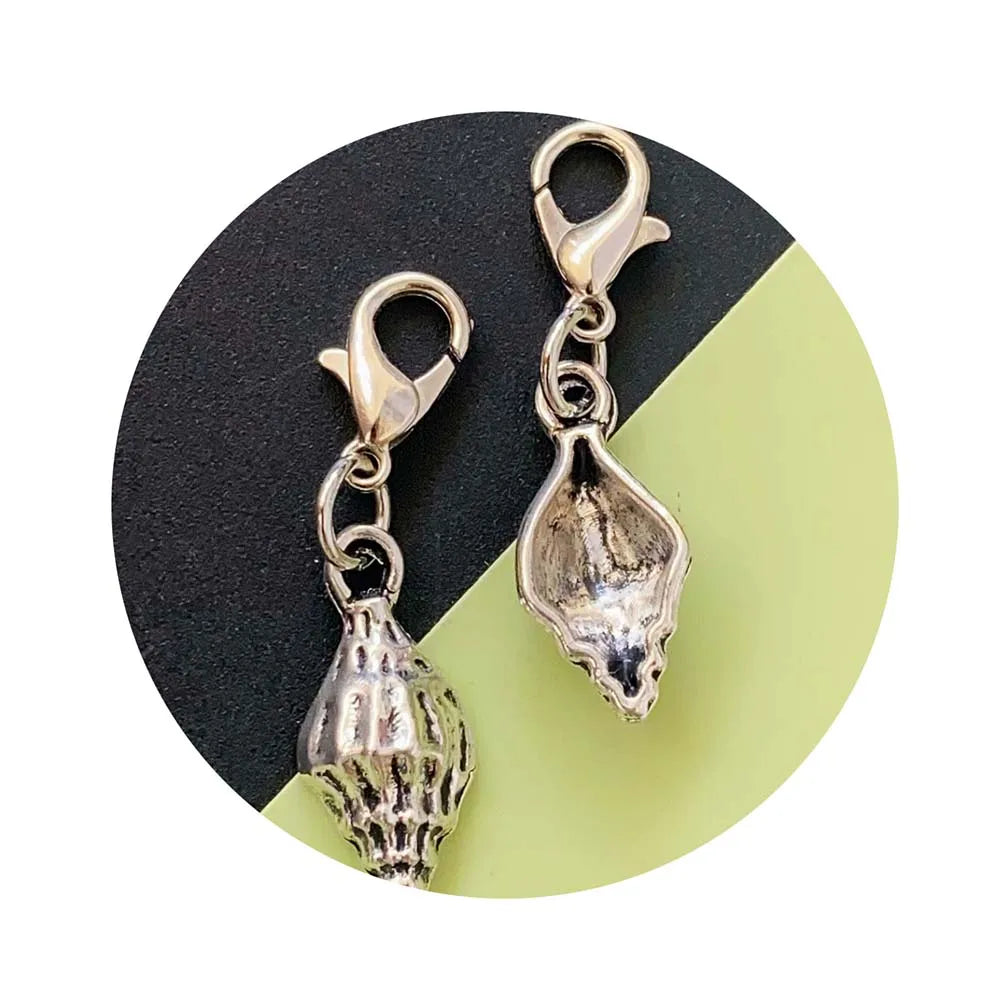 Wholesale DIY Bracelet Making Small Shell Alloy Metal Charms with Lobster Clasp