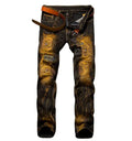 Custom Men Fashion Retro Ripped Elastic Biker Slim Skinny Jeans Denim Jeans Pants Hip Hop Jeans Men