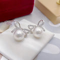 E962 8-9mm DIY Natural Freshwater Pearl Charm Earrings Mounting Accessory 925 Sterling Silver Gold Plated  Jewelry for Women