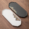Japanese Glaze Painting Color Hand Painted Mountain Bamboo Tea Tray Creative Simple Rectangle Ceramic Saucer Small Tea Table