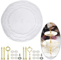3 Tier Silicone Resin Cake Stand Molds with 2 Sets Tray Support Irregular Pallet Mold for Making Cake Stand Dessert Tower