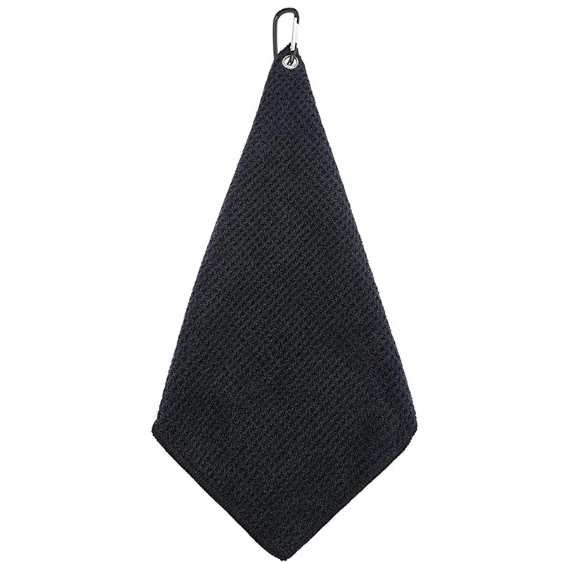 11.8 *11.8inch Absorbent Microfiber Waffle Pattern Golf Towel Cleaning Golf Ball Premium Golf Towel with Carabiner Clip