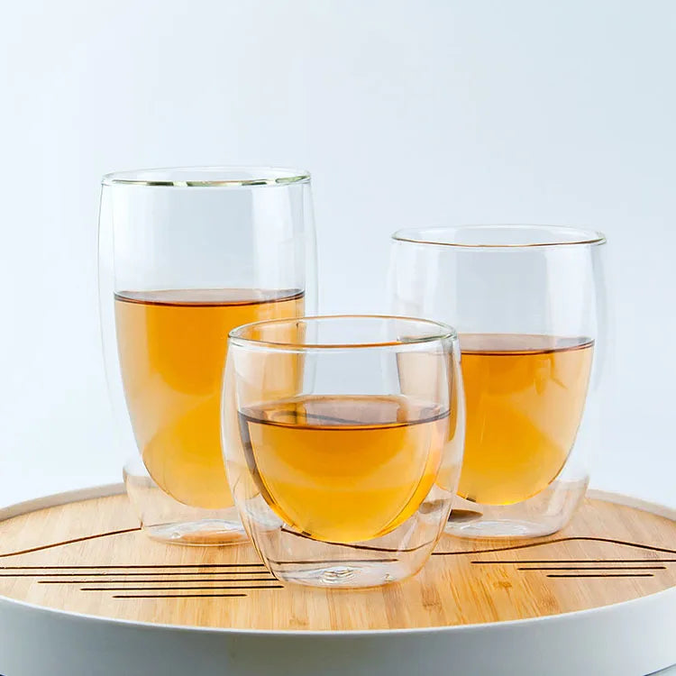 Low Moq 250ml 350ml 450ml Espresso Coffee Double Glass Drinking Cup