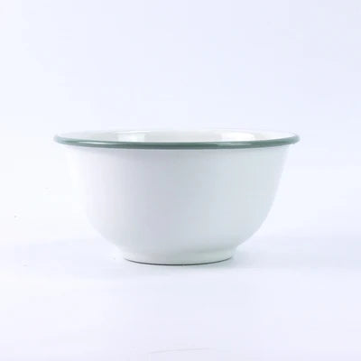 Salad Bowl Noodle Rice Bowl Snack Fruit Bowls Durable Vintage Enamel Soup Plate Food Container Kitchen Tableware