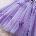 Purple 3D Butterfly Embroidery Lace Fabric for Dress Gradient Color Butterfly Tulle Mesh Fabric for Garment
