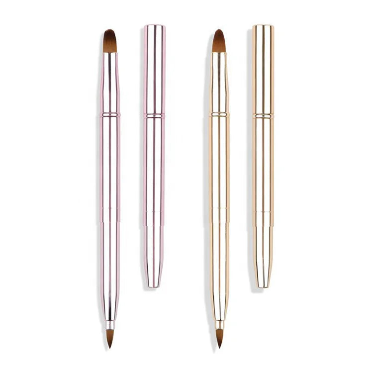New Arrival Cosmetic Artist Tool Private Label Lip Concealer Brush Retractable Portable Dual Ended Makeup Brush with Lid