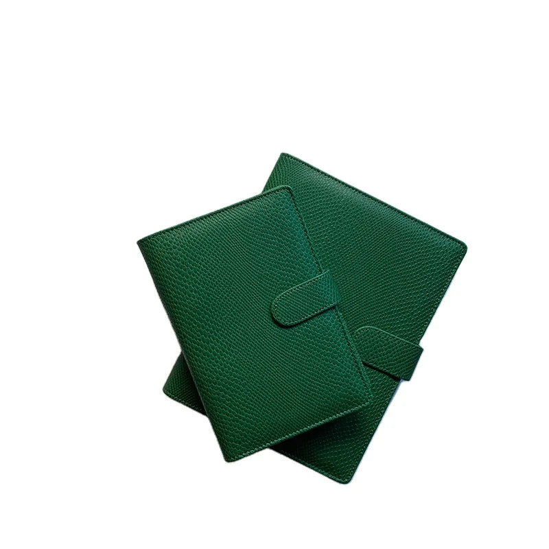 2025 Retro High Quality Green A6/A5 Retro Office Notebooks Creative Magnetic Buckle Binder Diary Notebook Agenda Convenient