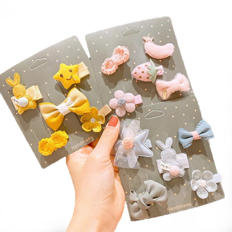 MIO Popular Hair Pin Set Various Styles Mixed Hair Clip Sets for Kids Girls Cute Star Flower Shape Sweet Hair Accessories