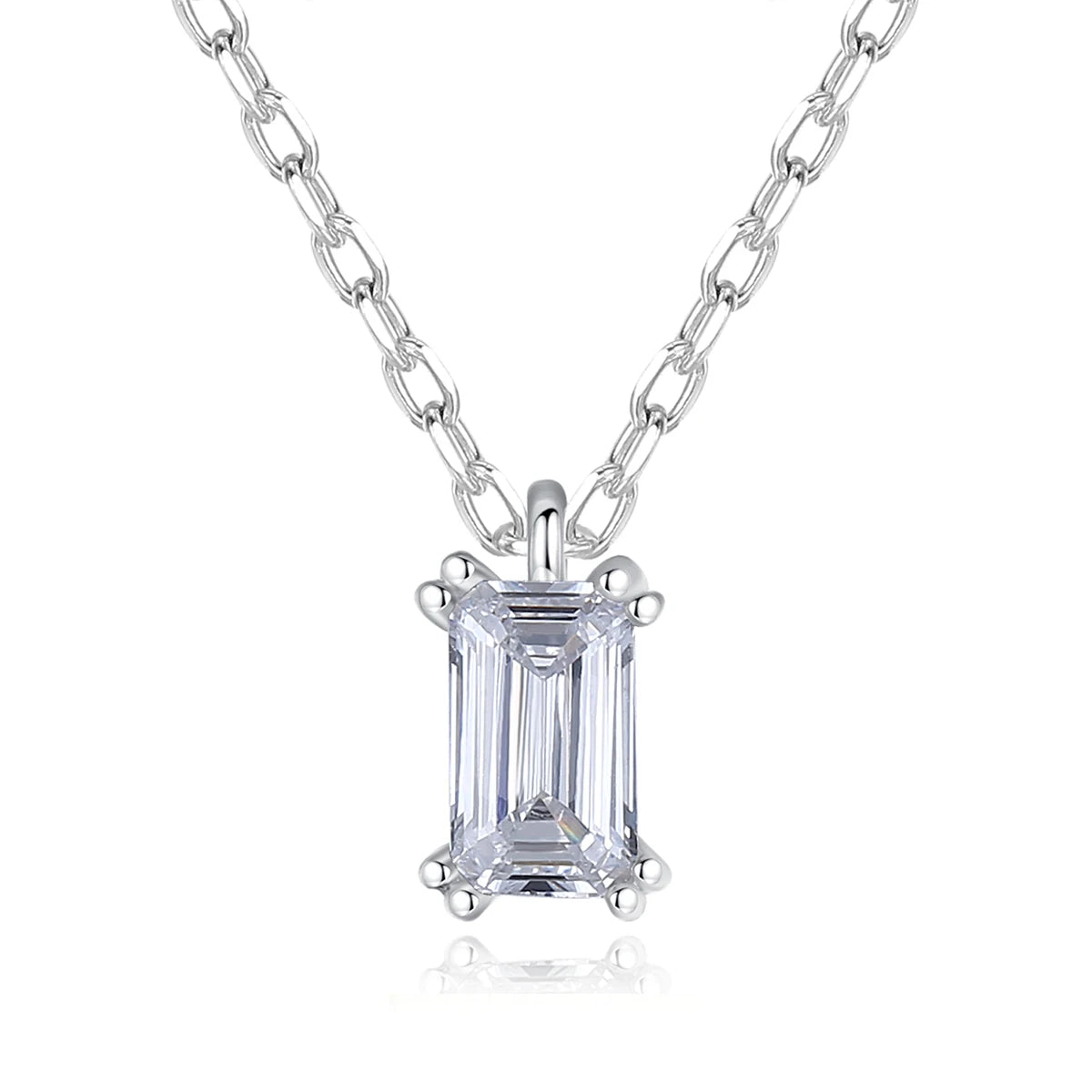 Hot Sale Artificial Diamond Pure 925 Silver Necklace CZ Pendant Choker Necklace Jewelry for Women Wedding