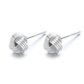 925 Sterling Silver 18K Gold Plated Trendy Knot Twisted Ball Stud Earrings for Women-Wedding & Anniversary Parties