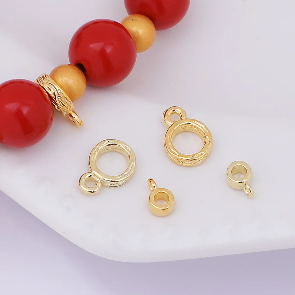 2022 New Thickened Pendant Clasps 18K Gold Plated Brass Irregular Necklace Clasp Pendant Connecting Ring for Bracelet