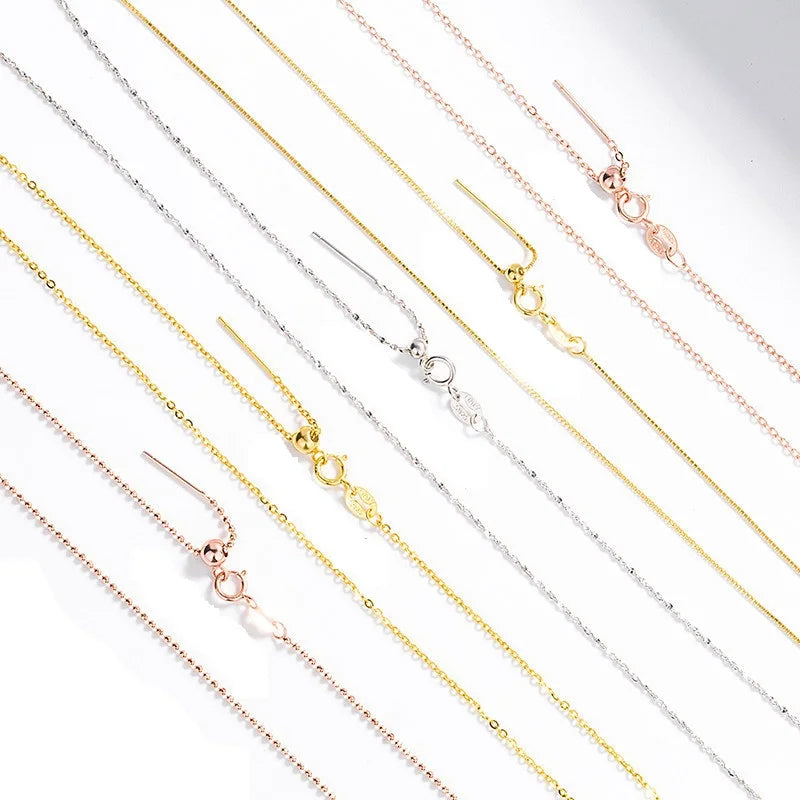 Hot Selling Gypsophila O Cross Box Chain Necklace Adjustable Silicon Bead Chain Necklace S925 Silver Necklace
