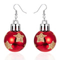 Rinhoo Fashion Christmas Sequins Snowflake Resin Star Lights Ball Ear Hooks Earrings Gifts Wholesale for Women