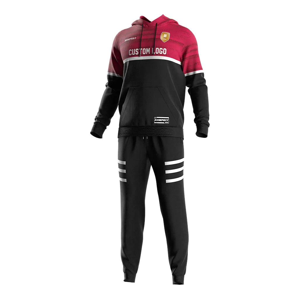 Manufacturer Men'S Training Workout Dry-Fit Hoodies Suit Rugby Uniforms Custom Design Sweatpants and Hoodie Set for Men